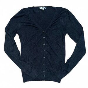 Black Button Up Women's Long Sleeve Cardigan Sweater